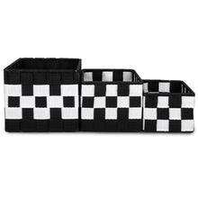 Cargar imagen en el visor de la galería, Pack de 3 Cajas de Almacenaje Decorativas- Blanco-Negro