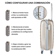 Cargar imagen en el visor de la galería, Maleta de estructura rígida - Modelo Cubo- Champange