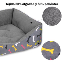 Cargar imagen en el visor de la galería, Cama para mascotas rellena de fibra - Hueso - Mediana