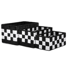 Cargar imagen en el visor de la galería, Pack de 3 Cajas de Almacenaje Decorativas- Blanco-Negro