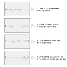 Cargar imagen en el visor de la galería, Barra extensible para ropero y cortina de ducha - 110 a 200 cm Blanco