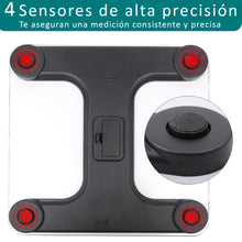Cargar imagen en el visor de la galería, Báscula de Baño Digital ultrafina de vidrio templado para el baño con sensores de alta precisión, tecnología step-on y pantalla LCD