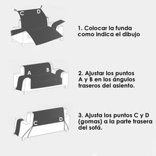 Cargar imagen en el visor de la galería, Funda de Sofá Reversible con Reposabrazos- Gris Oscuro