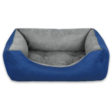 Cargar imagen en el visor de la galería, Cama para mascotas rellena de fibra - Azul - Pequeña