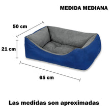 Cargar imagen en el visor de la galería, Cama para mascotas rellena de fibra - Azul - Mediana
