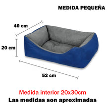 Cargar imagen en el visor de la galería, Cama para mascotas rellena de fibra - Azul - Pequeña