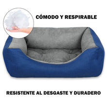 Cargar imagen en el visor de la galería, Cama para mascotas rellena de fibra - Azul - Pequeña