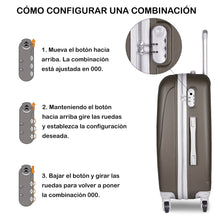 Cargar imagen en el visor de la galería, Maleta de estructura rígida - Mediana - Marrón