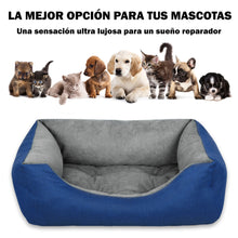 Cargar imagen en el visor de la galería, Cama para mascotas rellena de fibra - Azul - Mediana
