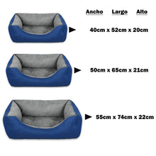 Cargar imagen en el visor de la galería, Cama para mascotas rellena de fibra - Azul - Mediana