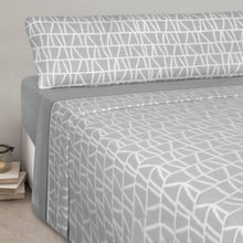Cargar imagen en el visor de la galería, Juego de sábanas de 3 Piezas Invierno- Rayas Gris