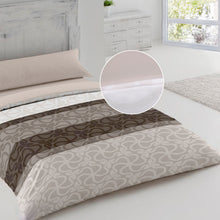 Cargar imagen en el visor de la galería, Juego de Funda Nórdica, 3 Piezas Cremallera Oculta - Espiral Beige