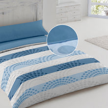 Cargar imagen en el visor de la galería, Juego de Funda Nórdica, 3 Piezas Cremallera Oculta - Círculos Gris Azulado