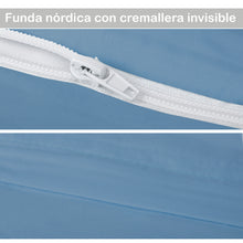 Cargar imagen en el visor de la galería, Juego de Funda Nórdica, 3 Piezas Cremallera Oculta - Círculos Gris Azulado