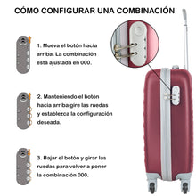 Cargar imagen en el visor de la galería, Maleta de estructura rígida - Modelo Cubo - Granate