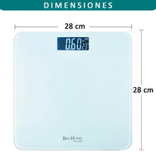 Cargar imagen en el visor de la galería, Báscula de Baño Digital ultrafina de vidrio templado para el baño con sensores de alta precisión, tecnología step-on y pantalla LCD