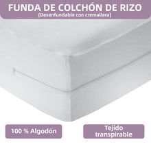 Cargar imagen en el visor de la galería, Funda de colchón rizo100% Algodón- Cama 150