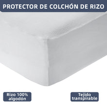 Cargar imagen en el visor de la galería, Protector de colchón rizo 100% Algodón- Cama 135