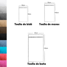 Cargar imagen en el visor de la galería, Juego de Toallas 100% Algodón de 500gsm. 2Mano+ 2Bidé, Celeste