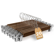 Cargar imagen en el visor de la galería, Perchas Pantalones con Clips Antideslizantes y Almohadillas- Marrón
