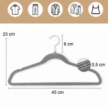 Cargar imagen en el visor de la galería, Perchas de Terciopelo Antideslizantes con Ranura- Gris

