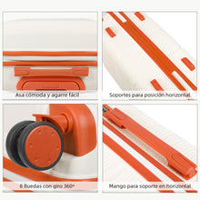 Cargar imagen en el visor de la galería, Juego de 4 Maletas de Viaje Neceser, Cabina, Mediana y Grande de Polipropileno- Hueso
