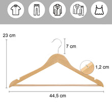 Cargar imagen en el visor de la galería, Perchas de Madera Natural con Barra Antideslizante- Madera
