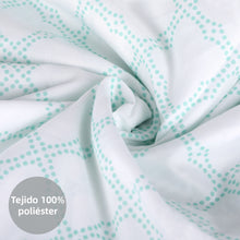 Cargar imagen en el visor de la galería, Juego Sábanas Estampadas de Verano y Entretiempo 100% Poliéster- Rombos Verde
