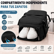 Cargar imagen en el visor de la galería, Mochila de Viaje 40x20x25cm Equipaje de Mano con Puerto USB- Negro
