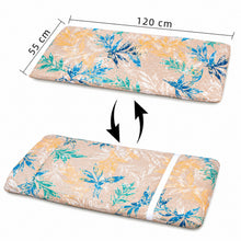 Cargar imagen en el visor de la galería, Cojín Tumbona Colchón 120x55x6cm . Ideal para Jardín, Piscina, Terraza- Hojas Mix
