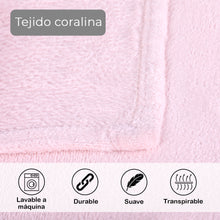 Cargar imagen en el visor de la galería, Manta Coral Suave 130x170cm Ligera, Cálida- Rosa
