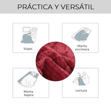 Cargar imagen en el visor de la galería, Manta Suave 130x170cm Efecto Terciopelo- Burdeos
