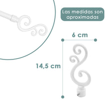 Cargar imagen en el visor de la galería, Barra De Cortinas Universal Extensible Metal Forma S- Blanco
