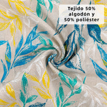 Cargar imagen en el visor de la galería, Cojín Tumbona Colchón 120x55x6cm . Ideal para Jardín, Piscina, Terraza- Hojas Mix
