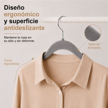 Cargar imagen en el visor de la galería, Perchas de Terciopelo Antideslizantes con Ranura- Gris
