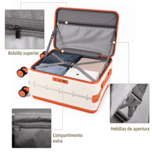 Cargar imagen en el visor de la galería, Maleta de Cabina 54x24x35cm de Polipropileno, Abertura Superior y Cerradura TSA - Hueso
