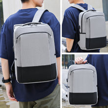 Cargar imagen en el visor de la galería, Mochila Casual Adulto, Estudiante 44x12x31cm con Puerto USB- Gris
