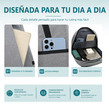 Cargar imagen en el visor de la galería, Mochila Casual Adulto, Estudiante 44x12x31cm con Puerto USB- Gris
