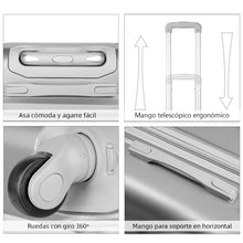Cargar imagen en el visor de la galería, Juego de 3 Maletas de Viaje Cabina, Mediana y Grande de ABS - Gris
