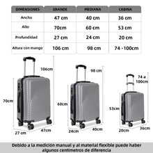 Cargar imagen en el visor de la galería, Maleta de Viaje Cabina, Mediana, Grande, rígida 100% de Polipropileno y ABS- Arena
