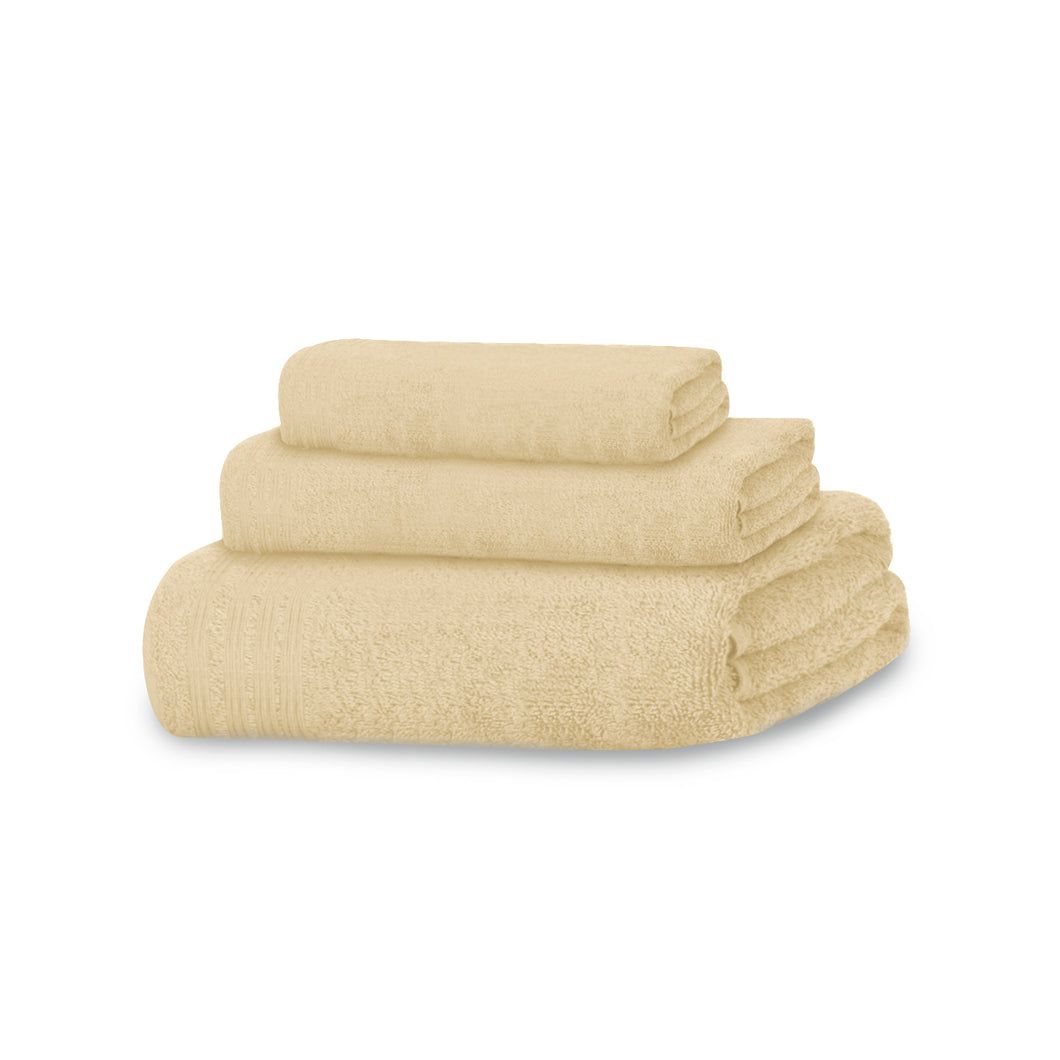 Juego de 3 Toallas 100% Algodón de 450gsm- Vainilla