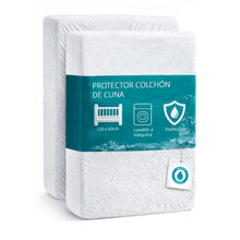 Cargar imagen en el visor de la galería, Protector de Colchón Impermeable y Transpirable para Cuna 60x120cm
