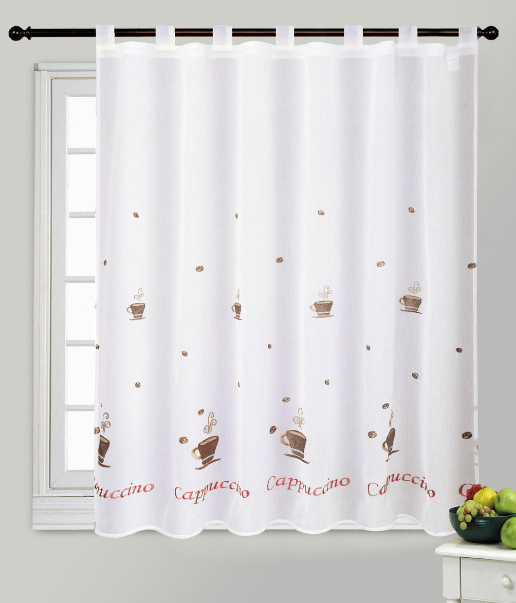 Cortinas de Cocina 140x140cm Translucidas 2 pc- Capuchino