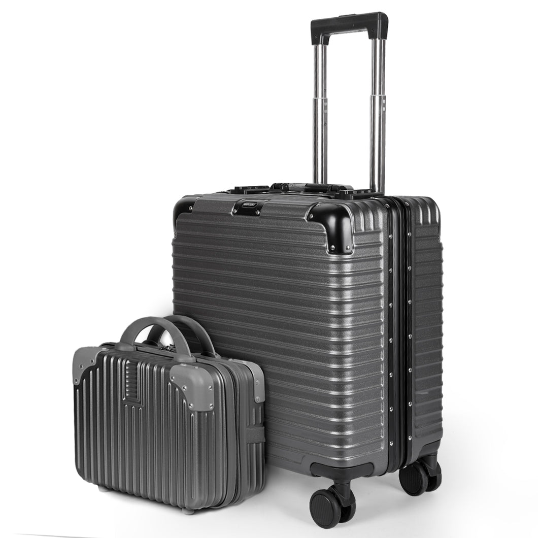 Maleta de Cabina con Ruedas para Viaje de Negocios, Piloto- Gris Oscuro