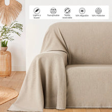 Cargar imagen en el visor de la galería, Colcha Plaid Multiusos, Jarapas para Sofá- Liso Camel
