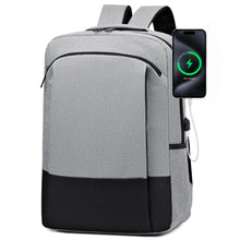Cargar imagen en el visor de la galería, Mochila Casual Adulto, Estudiante 44x12x31cm con Puerto USB- Gris
