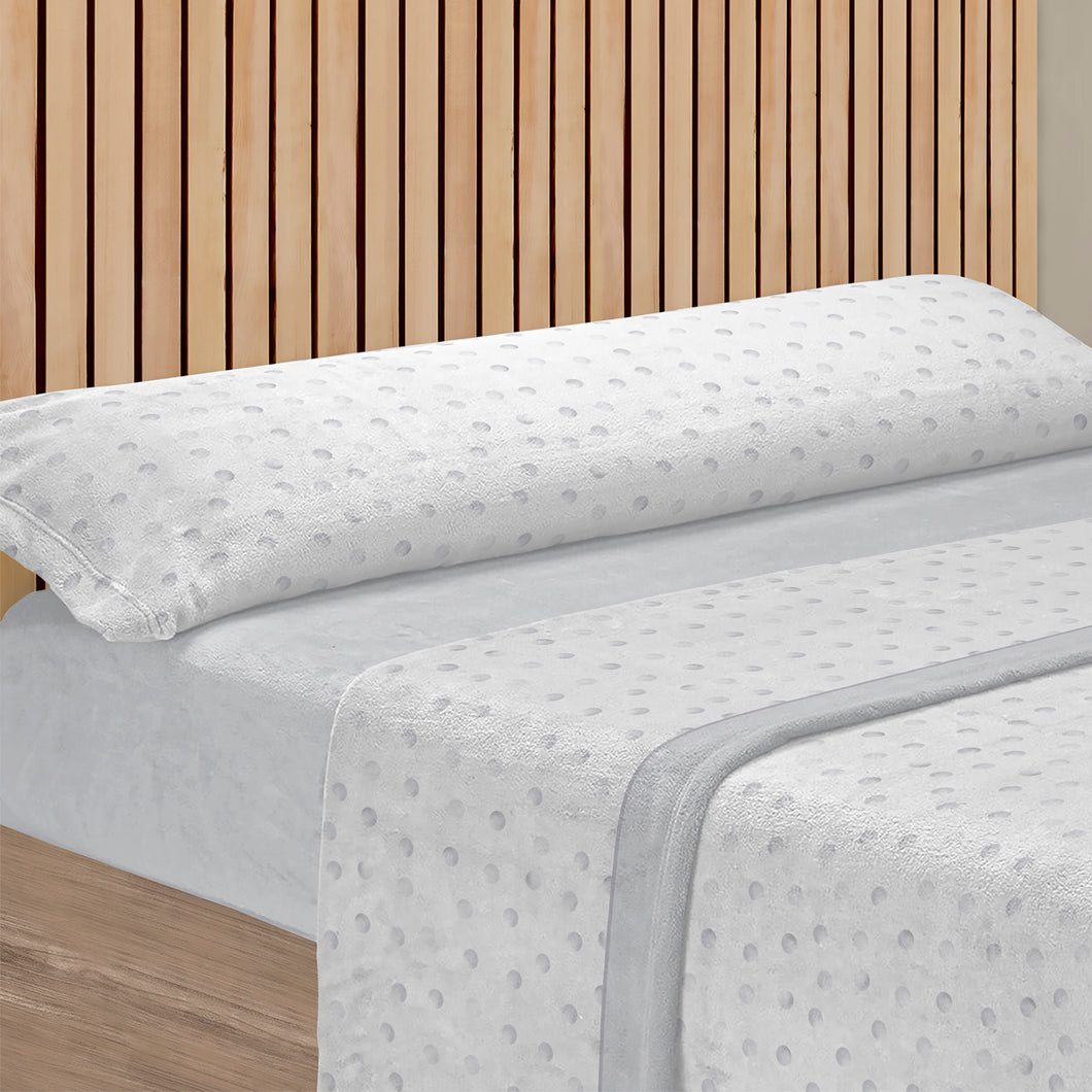 Juego de sábanas de 3 Piezas Invierno- Lunares Gris