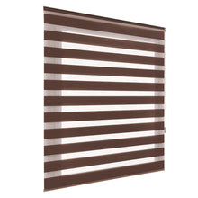 Cargar imagen en el visor de la galería, Estor Enrollable De Doble Capa, Noche y Día, Translúcido y Oscurecido Marron
