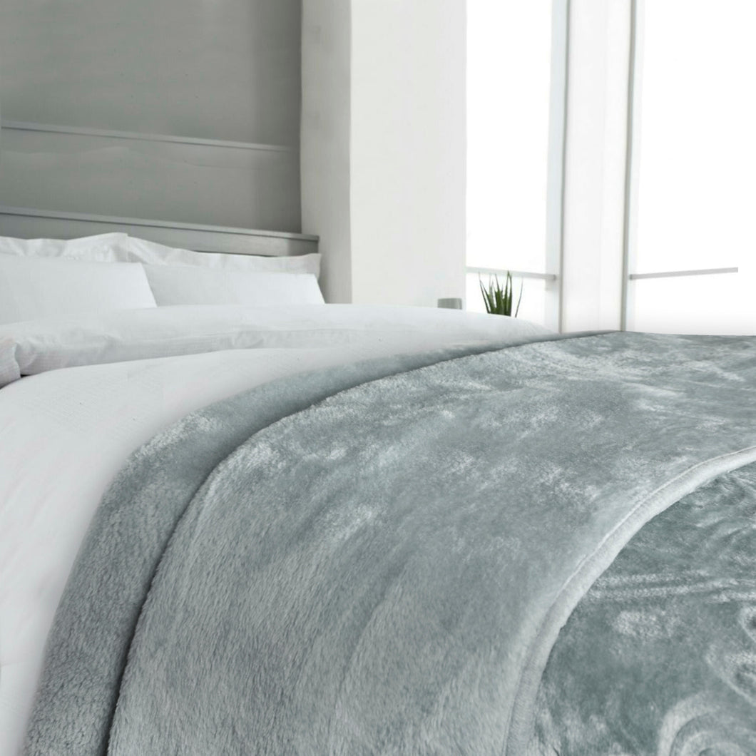 Manta Gruesa Reversible 180x230 cm para Sofá o Cama- Gris