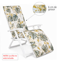 Cargar imagen en el visor de la galería, Cojín Tumbona Colchón 180x55x6cm . Ideal para Jardín, Piscina, Terraza- Hojas

